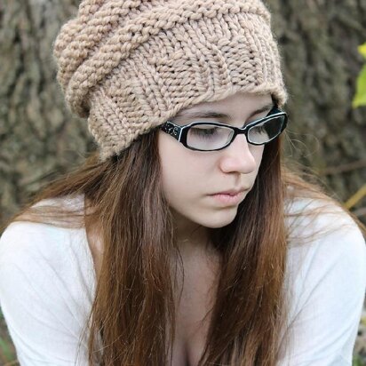 Beehive Slouchy Hat Knitting Pattern 242