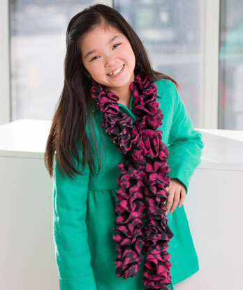 Paulina’s Ruffled Scarf in Red Heart Boutique Fleecy - LW4665 - Downloadable PDF
