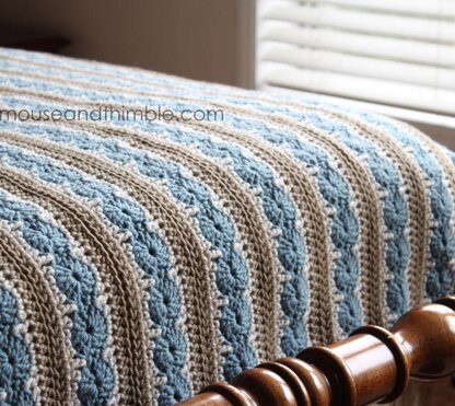 Ocean Shore Afghan Blanket UK TERMS 5436