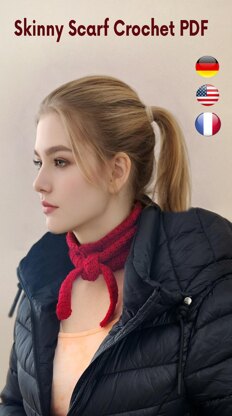 Skinny Sophia Crochet Scarf with I-Cord