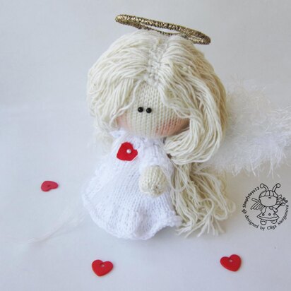 Pebble doll Angel - knitting pattern