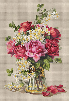 Merejka Roses Cross Stitch Kit - 22cm x 32cm