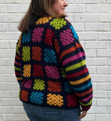 Rainbow granny square sweater