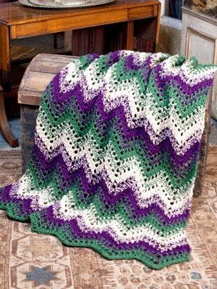 Woodland Waves Throw in Caron One Pound - Downloadable PDF