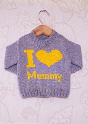 Intarsia - I Heart Mummy - Childrens Sweater