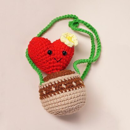 Heart Shaped Cactus Basket Car Hanging