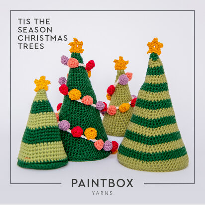 Tis the Season Christmas Trees - Free Christmas Decorations Crochet Pattern in Paintbox Yarns Cotton DK