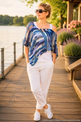 Crochet Pattern Summer Poncho RUSH #1 | Lightweight Shoulder Warmer with Lace Stitch Pattern PDF
