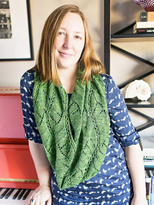 Finsbury Leaf Lace Infinity Cowl in SweetGeorgia Bulletproof Sock - Downloadable PDF