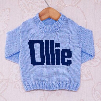 Intarsia - Ollie Moniker Chart - Childrens Sweater