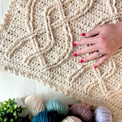 Inishmore Crochet Cable Blanket