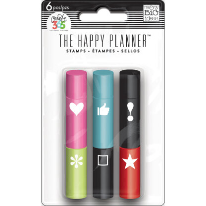 Happy Planner Stackable Stamps - Icons, 6 Stamps/5 Ink Colors