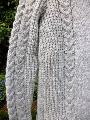 Sweater with Slanting Cables