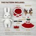 Dress-up Bunny Amigurumi Bunny + Christmas tree costume set + Reindeer Dress set pattern