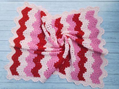 Strawberry Ripple Baby Blanket Afghan