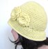 Cloche Hat with Two Flowers 