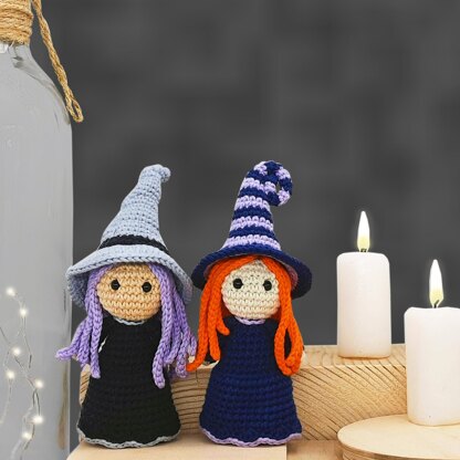 Amigurumi witch doll (2 hat styles)