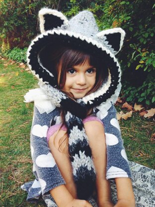 Raymond the Raccoon Hooded Scarf