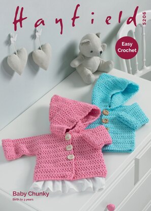 Coat in Hayfield Baby Chunky - 5206 - Downloadable PDF