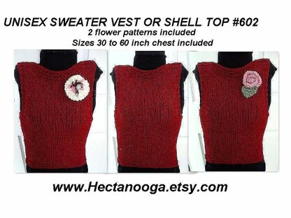 602 UNISEX Sleeveless Sweater Vest or Top