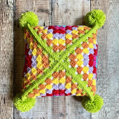 Sideways Granny Square Pillow