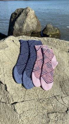 Socks "Striped squares"