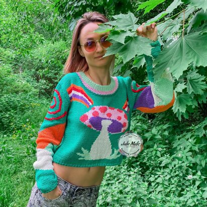 Hippie magic mushroom sweater