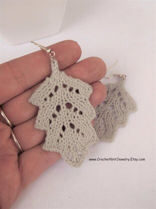 Knit lace earrings
