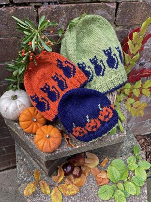 Halloween Cat and Pumpkin Hats