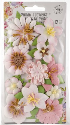 Prima Marketing Mulberry Paper Flowers - Ella/Havana, 12/Pkg