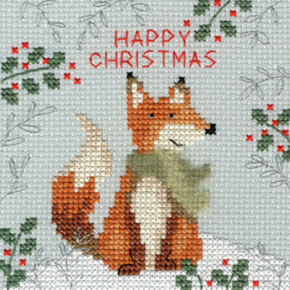 Bothy Threads Xmas Fox Cross Stitch Kit - 10cm x 10cm