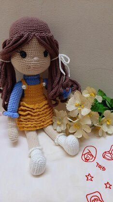 Crochet doll pattern, amigurumi doll pattern, Doll Avery