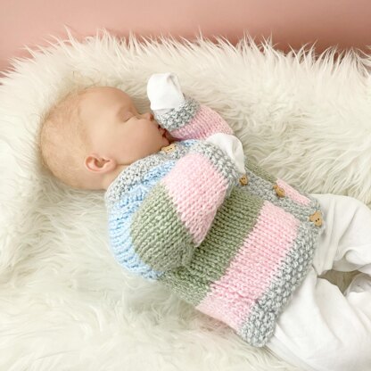 Chunky Baby Cardigan Knitting Pattern #696