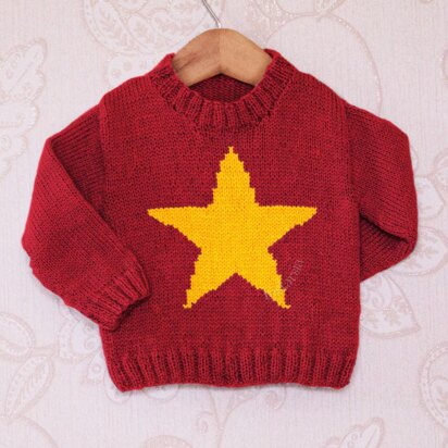 Intarsia - Big Star Chart - Childrens Sweater