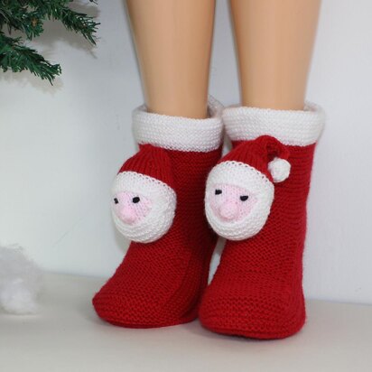 Mens Santa Head Christmas Slippers