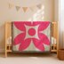 Pink Flower Beige Abstract Blanket Botanical Home Decor C2C Crochet PATTERN