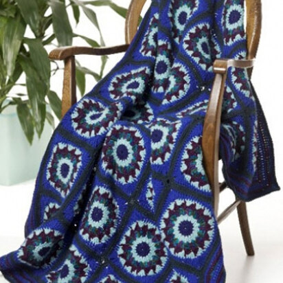 Blue Lagoon Throw in Caron One Pound - Downloadable PDF