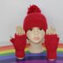 Toddler & Child Aran Rib Bobble Beanie & Gloves