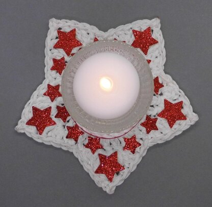 Star tealight holder candle holder - very easy and fast from scraps of yarn
