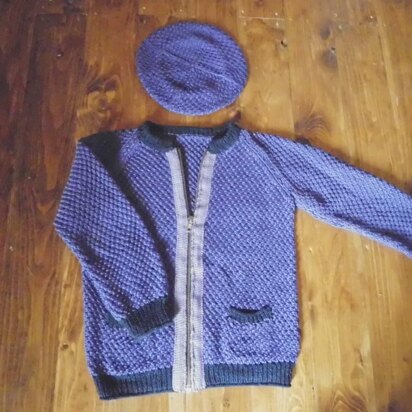 CARMELA, kid's cardigan with cap