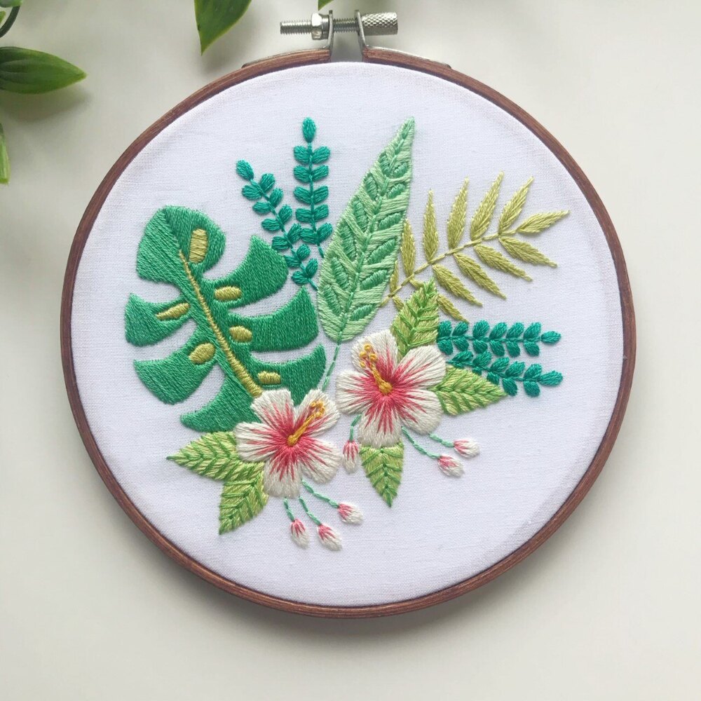 Tropical Hibiscus Embroidery Pattern LoveCrafts