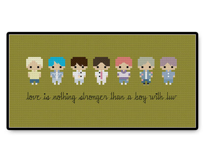 BTS Boy With Luv 2 Bite Size - PDF Cross Stitch Pattern