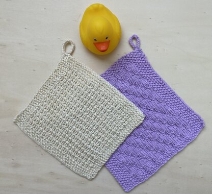 Pattern: two designs of dishcloth, washcloth, spa cloth