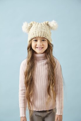 Children's Hats in King Cole Fashion Aran & Luxury Fur - 5100 - Leaflet