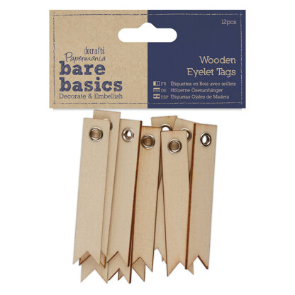 Papermania Wooden Eyelet Tags (12pcs)