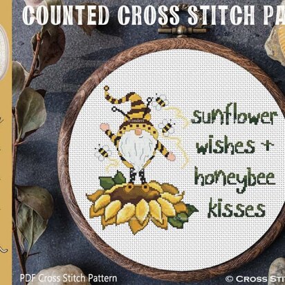 Sunflower Wishes & Honeybee Kisses Gnome