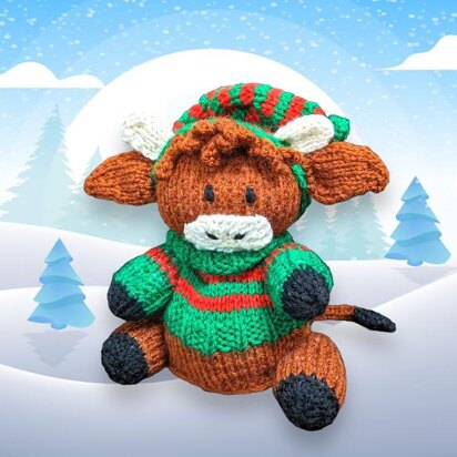 Christmas Highland Cow choc orange cover / toy