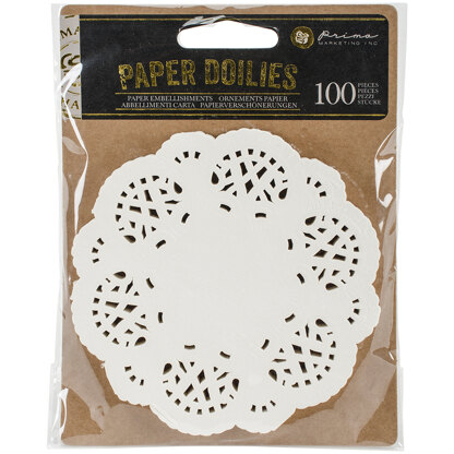 Prima Marketing Paper Doilies 4" 100/Pkg - Round White