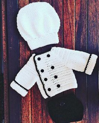Baby Chef's Hat Coat Diaper Cover - Windlyn Set