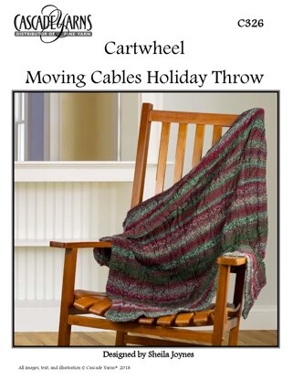 Moving Cables Holiday Throw in Cascade Yarns Cartwheel - C326 - Downloadable PDF